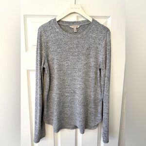 BANANA REPUBLIC Luxespun Crew Neck Sweater. Heathered Light Grey. Size S
